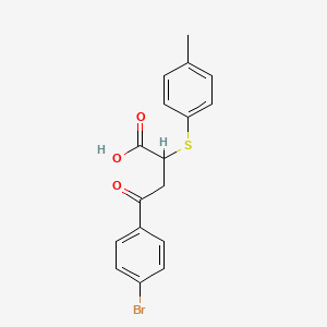 molecular formula C17H15BrO3S B2947141 4-(4-Bromophenyl)-2-[(4-methylphenyl)sulfanyl]-4-oxobutanoic acid CAS No. 868255-45-2