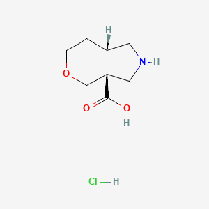 molecular formula C8H14ClNO3 B2947143 (3As,7aS)-2,3,4,6,7,7a-hexahydro-1H-pyrano[3,4-c]pyrrole-3a-carboxylic acid;hydrochloride CAS No. 2243516-06-3