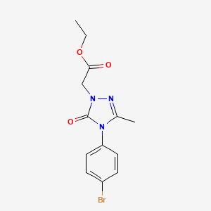 molecular formula C13H14BrN3O3 B2947147 ethyl 2-[4-(4-bromophenyl)-3-methyl-5-oxo-4,5-dihydro-1H-1,2,4-triazol-1-yl]acetate CAS No. 860612-58-4