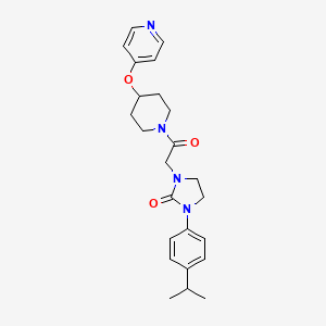 molecular formula C24H30N4O3 B2947154 1-(4-Isopropylphenyl)-3-(2-oxo-2-(4-(pyridin-4-yloxy)piperidin-1-yl)ethyl)imidazolidin-2-one CAS No. 2034365-54-1