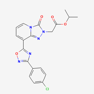 molecular formula C19H16ClN5O4 B2947163 propan-2-yl 2-{8-[3-(4-chlorophenyl)-1,2,4-oxadiazol-5-yl]-3-oxo-2H,3H-[1,2,4]triazolo[4,3-a]pyridin-2-yl}acetate CAS No. 1189895-47-3