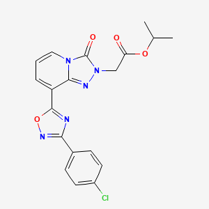molecular formula C19H16ClN5O4 B2947163 1-(1,3-Benzodioxol-5-ylmethyl)-4-{[5-(3-methyl-2-thienyl)-1,3,4-oxadiazol-2-yl]acetyl}piperazine CAS No. 1189895-47-3