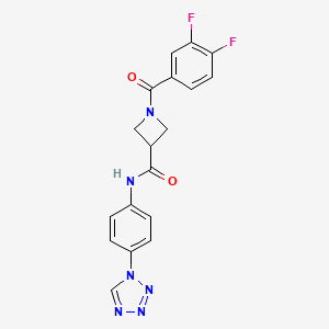molecular formula C18H14F2N6O2 B2947166 N-(4-(1H-tetrazol-1-yl)phenyl)-1-(3,4-difluorobenzoyl)azetidine-3-carboxamide CAS No. 1448030-67-8