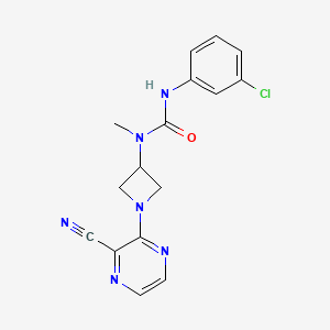 molecular formula C16H15ClN6O B2947201 3-(3-Chlorophenyl)-1-[1-(3-cyanopyrazin-2-yl)azetidin-3-yl]-1-methylurea CAS No. 2380173-73-7