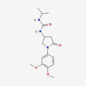 molecular formula C16H23N3O4 B2947206 1-(1-(3,4-Dimethoxyphenyl)-5-oxopyrrolidin-3-yl)-3-isopropylurea CAS No. 894045-34-2