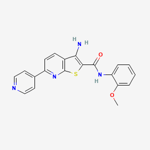 molecular formula C20H16N4O2S B2947210 3-amino-N-(2-methoxyphenyl)-6-(4-pyridinyl)thieno[2,3-b]pyridine-2-carboxamide CAS No. 496800-98-7