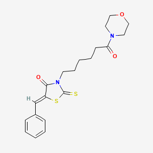 molecular formula C20H24N2O3S2 B2947212 (Z)-5-benzylidene-3-(6-morpholino-6-oxohexyl)-2-thioxothiazolidin-4-one CAS No. 303792-88-3