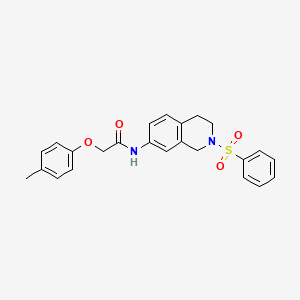molecular formula C24H24N2O4S B2947215 N-(2-(phenylsulfonyl)-1,2,3,4-tetrahydroisoquinolin-7-yl)-2-(p-tolyloxy)acetamide CAS No. 955230-01-0