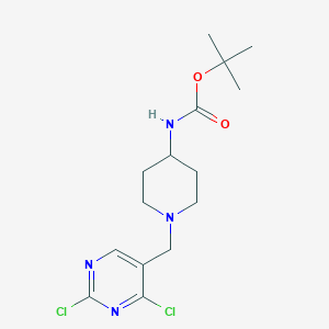 molecular formula C15H22Cl2N4O2 B2947225 叔丁基(1-((2,4-二氯嘧啶-5-基)甲基)哌啶-4-基)氨基甲酸酯 CAS No. 1420870-25-2