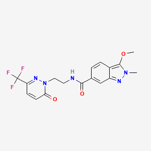 3-Methoxy-2-methyl-N-[2-[6-oxo-3-(trifluoromethyl)pyridazin-1-yl]ethyl]indazole-6-carboxamide