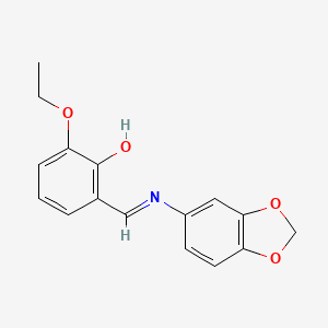 2-[(E)-(1,3-benzodioxol-5-ylimino)methyl]-6-ethoxyphenol