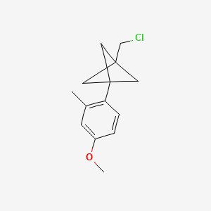 molecular formula C14H17ClO B2947270 1-(Chloromethyl)-3-(4-methoxy-2-methylphenyl)bicyclo[1.1.1]pentane CAS No. 2287318-24-3