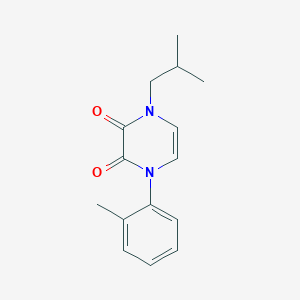molecular formula C15H18N2O2 B2947271 1-isobutyl-4-(o-tolyl)pyrazine-2,3(1H,4H)-dione CAS No. 1207058-52-3