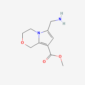 molecular formula C10H14N2O3 B2947275 methyl 6-(aminomethyl)-1H,3H,4H-pyrrolo[2,1-c][1,4]oxazine-8-carboxylate CAS No. 2155856-18-9