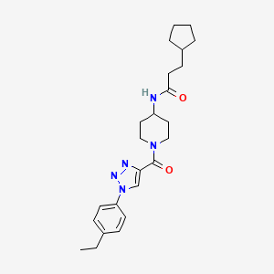 molecular formula C24H33N5O2 B2947278 3-cyclopentyl-N-(1-(1-(4-ethylphenyl)-1H-1,2,3-triazole-4-carbonyl)piperidin-4-yl)propanamide CAS No. 2034377-52-9