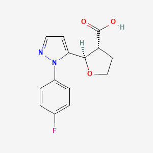 (2R,3R)-2-[2-(4-Fluorophenyl)pyrazol-3-yl]oxolane-3-carboxylic acid