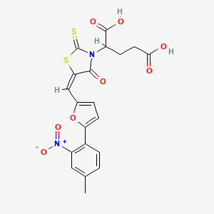 (E)-2-(5-((5-(4-methyl-2-nitrophenyl)furan-2-yl)methylene)-4-oxo-2-thioxothiazolidin-3-yl)pentanedioic acid