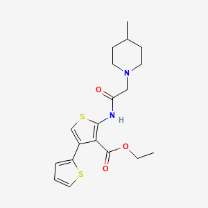 Ethyl 2-[[2-(4-methylpiperidin-1-yl)acetyl]amino]-4-thiophen-2-ylthiophene-3-carboxylate