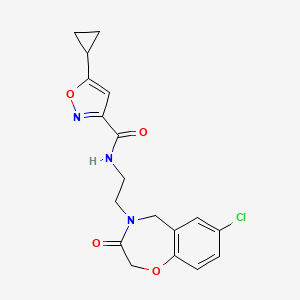 N-(2-(7-chloro-3-oxo-2,3-dihydrobenzo[f][1,4]oxazepin-4(5H)-yl)ethyl)-5-cyclopropylisoxazole-3-carboxamide
