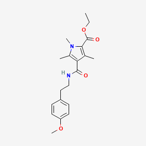 ethyl 4-((4-methoxyphenethyl)carbamoyl)-1,3,5-trimethyl-1H-pyrrole-2-carboxylate