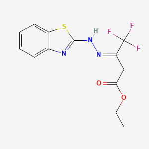 ethyl (3Z)-3-[2-(1,3-benzothiazol-2-yl)hydrazin-1-ylidene]-4,4,4-trifluorobutanoate
