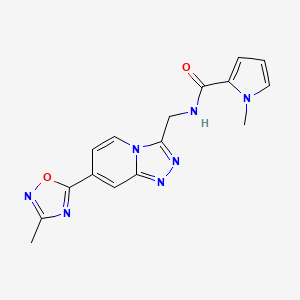 1-methyl-N-((7-(3-methyl-1,2,4-oxadiazol-5-yl)-[1,2,4]triazolo[4,3-a]pyridin-3-yl)methyl)-1H-pyrrole-2-carboxamide
