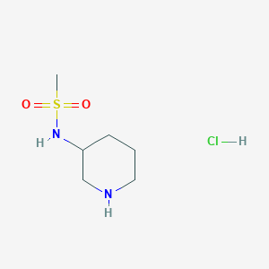molecular formula C6H15ClN2O2S B2947326 N-(piperidin-3-yl)methanesulfonamide hydrochloride CAS No. 2059948-99-9