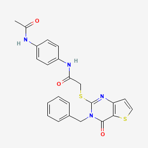 2-({3-benzyl-4-oxo-3H,4H-thieno[3,2-d]pyrimidin-2-yl}sulfanyl)-N-(4-acetamidophenyl)acetamide