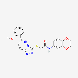 molecular formula C22H19N5O4S B2947344 N-(2,3-dihydro-1,4-benzodioxin-6-yl)-2-{[6-(2-methoxyphenyl)-[1,2,4]triazolo[4,3-b]pyridazin-3-yl]sulfanyl}acetamide CAS No. 891125-94-3