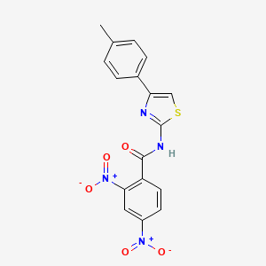 molecular formula C17H12N4O5S B2947348 N-[4-(4-methylphenyl)-1,3-thiazol-2-yl]-2,4-dinitrobenzamide CAS No. 391220-50-1