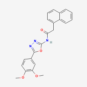 molecular formula C22H19N3O4 B2947355 N-[5-(3,4-dimethoxyphenyl)-1,3,4-oxadiazol-2-yl]-2-naphthalen-1-ylacetamide CAS No. 941914-82-5