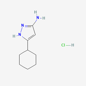 molecular formula C9H16ClN3 B2947359 5-Cyclohexyl-1H-pyrazol-3-ylamine hydrochloride CAS No. 1292369-13-1; 81542-54-3