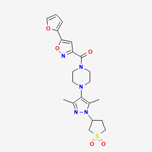 (4-(1-(1,1-dioxidotetrahydrothiophen-3-yl)-3,5-dimethyl-1H-pyrazol-4-yl)piperazin-1-yl)(5-(furan-2-yl)isoxazol-3-yl)methanone