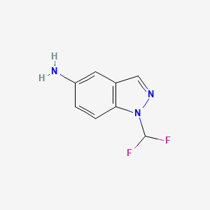 molecular formula C8H7F2N3 B2947368 1-(difluoromethyl)-1H-indazol-5-amine CAS No. 1423032-23-8