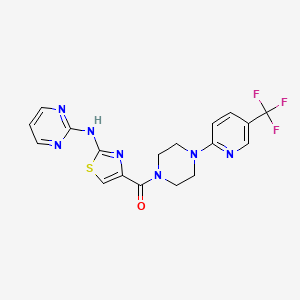 (2-(Pyrimidin-2-ylamino)thiazol-4-yl)(4-(5-(trifluoromethyl)pyridin-2-yl)piperazin-1-yl)methanone
