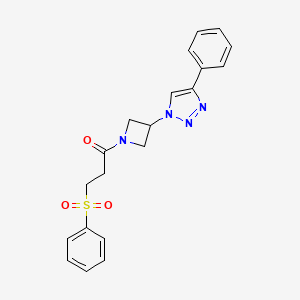 1-(3-(4-phenyl-1H-1,2,3-triazol-1-yl)azetidin-1-yl)-3-(phenylsulfonyl)propan-1-one