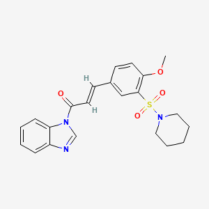 (E)-1-(1H-benzo[d]imidazol-1-yl)-3-(4-methoxy-3-(piperidin-1-ylsulfonyl)phenyl)prop-2-en-1-one
