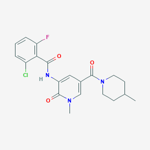 2-chloro-6-fluoro-N-(1-methyl-5-(4-methylpiperidine-1-carbonyl)-2-oxo-1,2-dihydropyridin-3-yl)benzamide