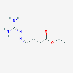 molecular formula C8H16N4O2 B2947381 ethyl (4Z)-4-(carbamimidamidoimino)pentanoate CAS No. 860611-88-7