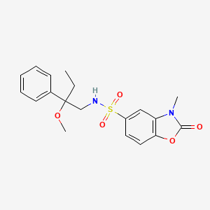 molecular formula C19H22N2O5S B2947383 N-(2-methoxy-2-phenylbutyl)-3-methyl-2-oxo-2,3-dihydro-1,3-benzoxazole-5-sulfonamide CAS No. 1797900-75-4