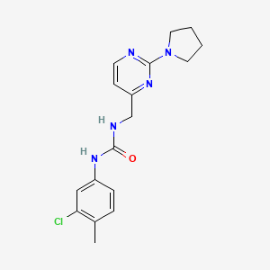 1-(3-Chloro-4-methylphenyl)-3-((2-(pyrrolidin-1-yl)pyrimidin-4-yl)methyl)urea