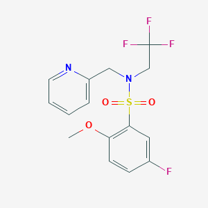 5-fluoro-2-methoxy-N-(pyridin-2-ylmethyl)-N-(2,2,2-trifluoroethyl)benzenesulfonamide