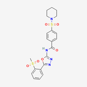 N-(5-(2-(methylsulfonyl)phenyl)-1,3,4-oxadiazol-2-yl)-4-(piperidin-1-ylsulfonyl)benzamide