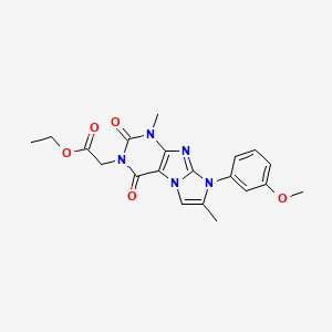 ethyl 2-(8-(3-methoxyphenyl)-1,7-dimethyl-2,4-dioxo-1H-imidazo[2,1-f]purin-3(2H,4H,8H)-yl)acetate