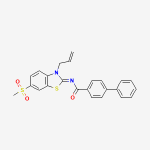 molecular formula C24H20N2O3S2 B2947402 N-(6-methylsulfonyl-3-prop-2-enyl-1,3-benzothiazol-2-ylidene)-4-phenylbenzamide CAS No. 865175-41-3
