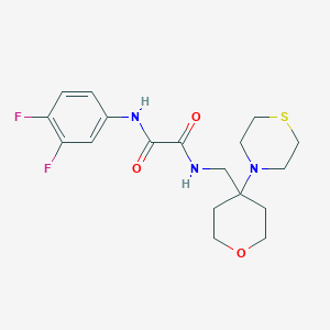 molecular formula C18H23F2N3O3S B2947418 N'-(3,4-difluorophenyl)-N-{[4-(thiomorpholin-4-yl)oxan-4-yl]methyl}ethanediamide CAS No. 2415532-53-3