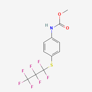 molecular formula C11H8F7NO2S B2947424 Methyl 4-(perfluoropropylthio)phenylcarbamate CAS No. 149142-21-2; 204057-69-2