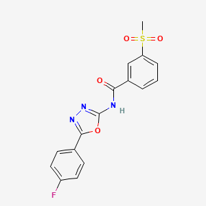 molecular formula C16H12FN3O4S B2947425 N-[5-(4-fluorophenyl)-1,3,4-oxadiazol-2-yl]-3-methanesulfonylbenzamide CAS No. 896297-69-1