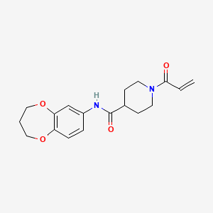 molecular formula C18H22N2O4 B2947427 N-(3,4-Dihydro-2H-1,5-benzodioxepin-7-yl)-1-prop-2-enoylpiperidine-4-carboxamide CAS No. 2361889-31-6