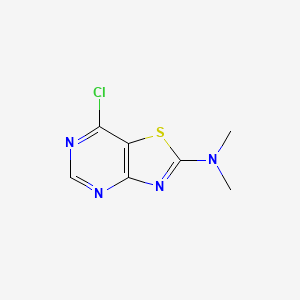 molecular formula C7H7ClN4S B2947431 (7-Chloro-thiazolo[4,5-d]pyrimidin-2-yl)-dimethyl-amine CAS No. 1334492-80-6